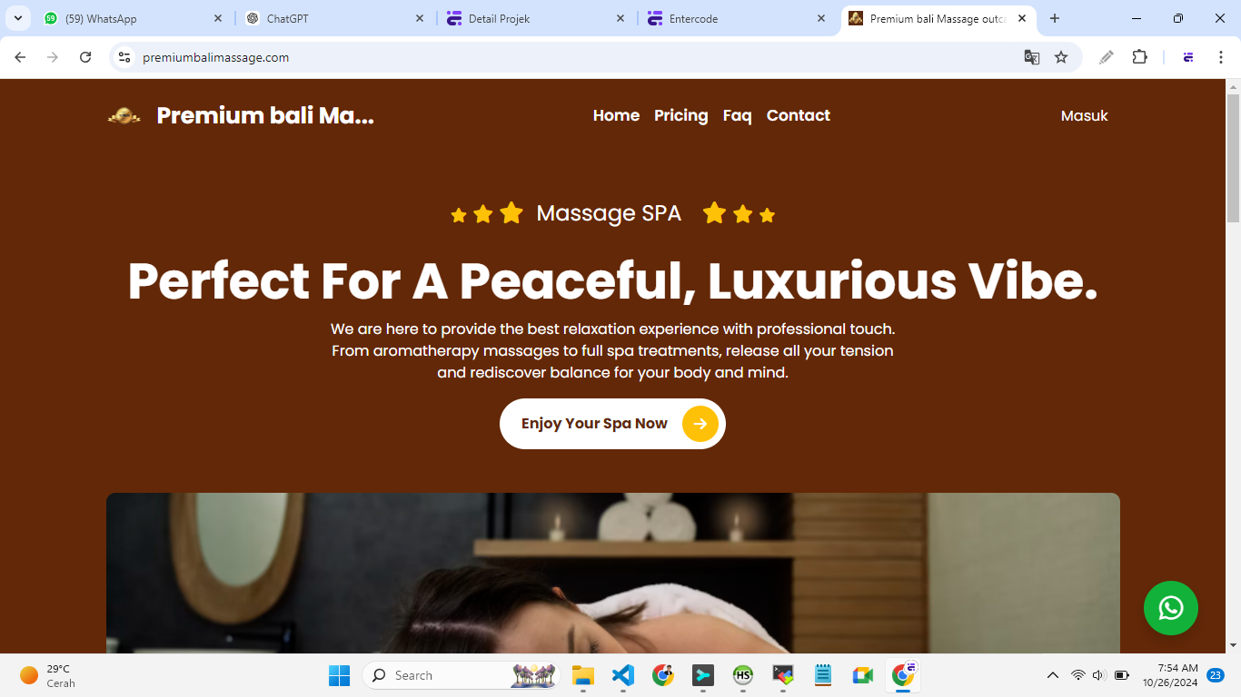 Landing Page Massage SPA